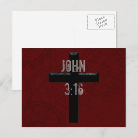 John 3:16 Christelijk kruis Briefkaart (Voorkant / Achterkant)