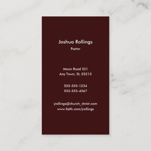 John 3:16 - Christelijk kruis Visitekaartje (Achterkant)