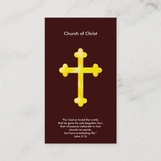 John 3:16 - Christelijk kruis Visitekaartje (Voorkant)