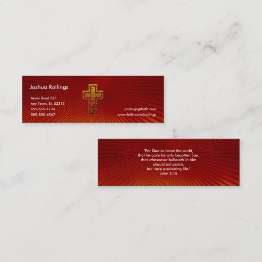 John 3:16 - Christelijk Mini Visitekaartje (Voorkant / Achterkant)