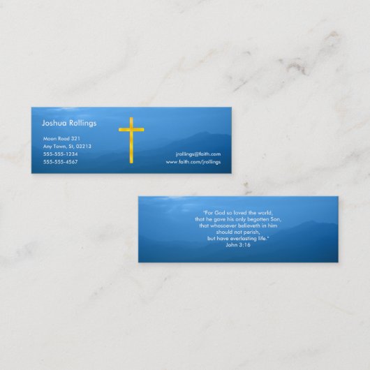 John 3:16 - Christelijk Mini Visitekaartje (Voorkant / Achterkant)