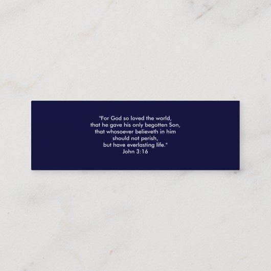 John 3:16 - Christelijk Mini Visitekaartje (Achterkant)