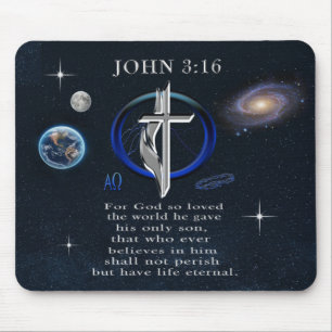 John 3:16 christelijk muismat
