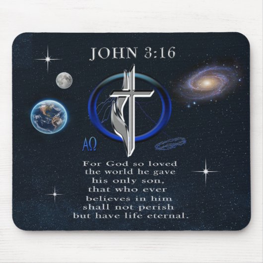 John 3:16 christelijk muismat (Voorkant)