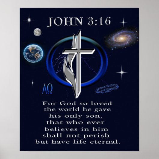 John 3:16 christelijk  poster (Voorkant)