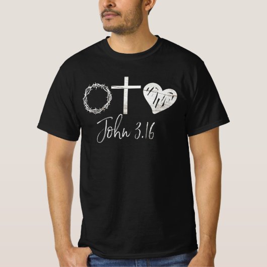 John 3,16 Christelijk T-shirt (Voorkant)