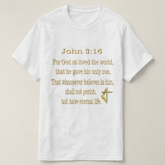 John 3:16 Christelijk t-shirt (Design voorkant)
