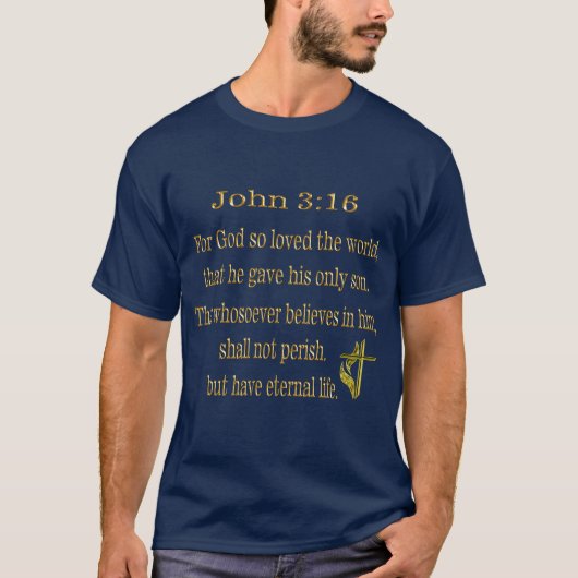John 3:16 Christelijk T-shirt (Voorkant)