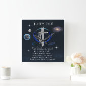 John 3:16 christelijk  vierkante klok (Huis)