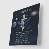 John 3:16 christelijk  vierkante klok (Hoek)