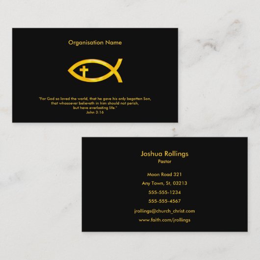 John 3:16 | Christelijk viskruis Visitekaartje (Voorkant / Achterkant)