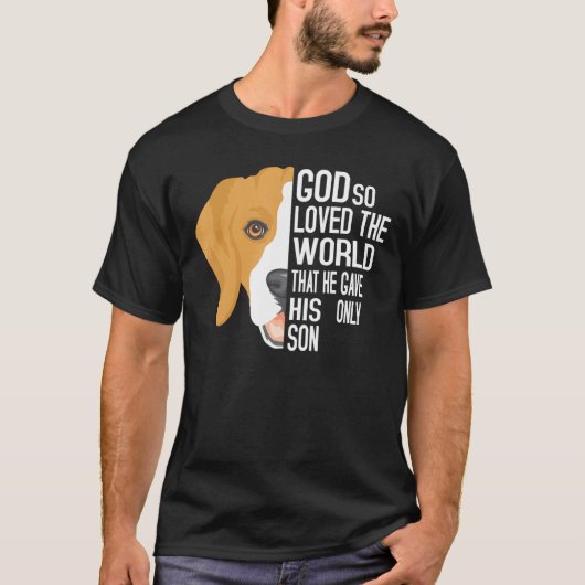 John 3 16 Christelijke beagle Mannen Vrouwen Kinde T-shirt (Voorkant)