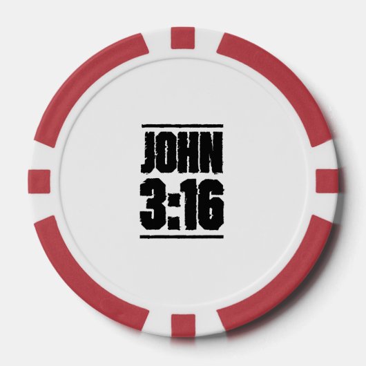 John 3:16 Christelijke Bijbelversie Poker Chips (Voorkant)