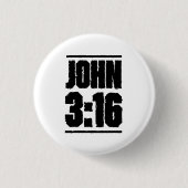 John 3:16 Christelijke Bijbelversie Ronde Button 3,2 Cm (Voorkant)