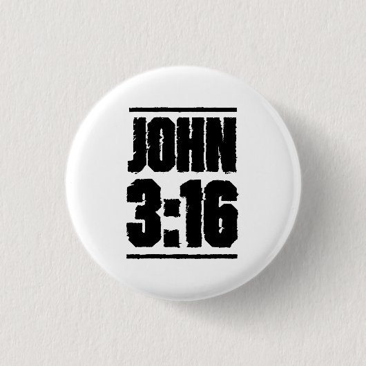 John 3:16 Christelijke Bijbelversie Ronde Button 3,2 Cm (Voorkant)