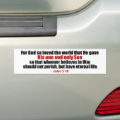 John 3:16 Christelijke Bumpersticker (Op auto)