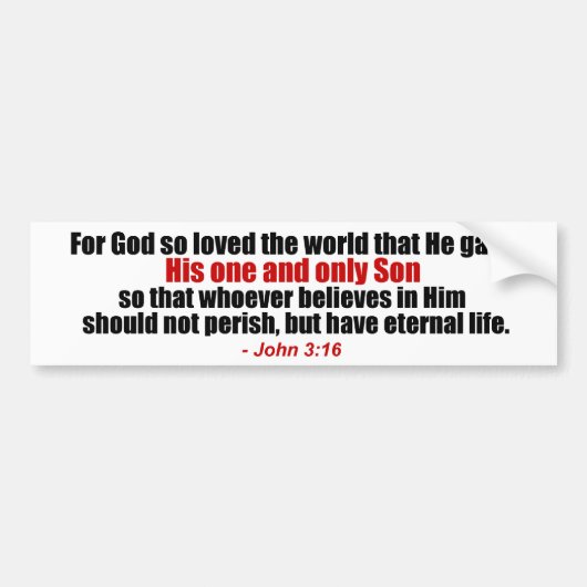 John 3:16 Christelijke Bumpersticker (Voorkant)