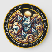 John 3:16 Christelijke Faith oceaan met zonsonderg Grote Klok (Voorkant)