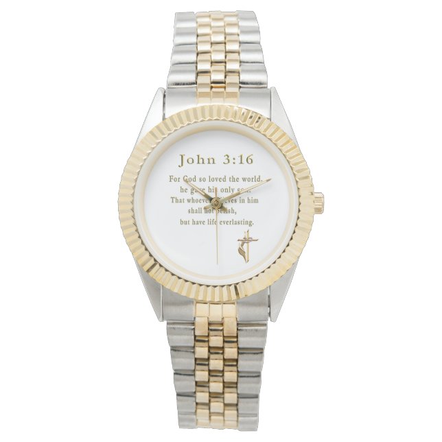 John 3:16 Christelijke geschenken Horloge (Voorkant)