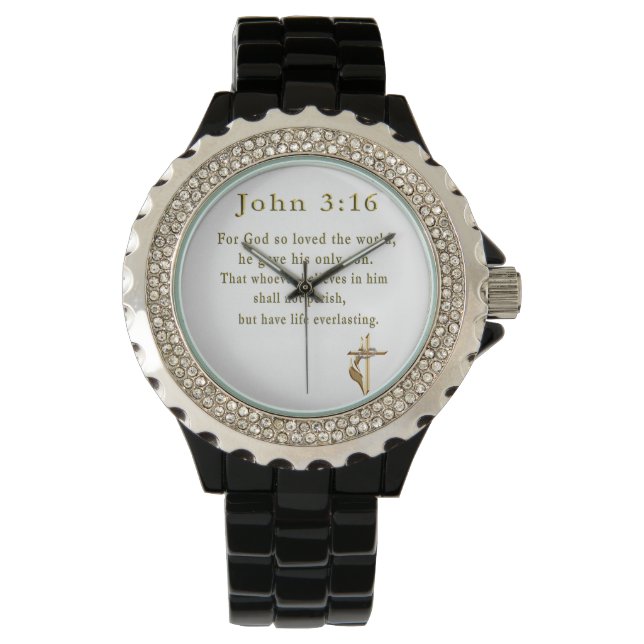 John 3:16 Christelijke geschenken Horloge (Voorkant)