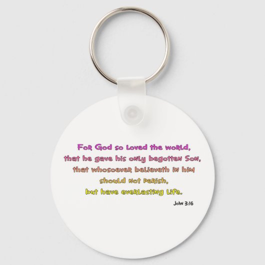 John 3:16 Christelijke Gift Sleutelhanger (Voorkant)