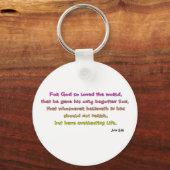 John 3:16 Christelijke Gift Sleutelhanger (Voorkant)