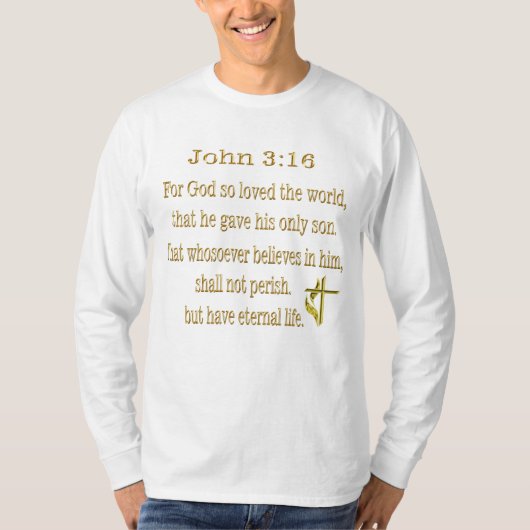 John 3:16 Christelijke T-shirt (Voorkant)
