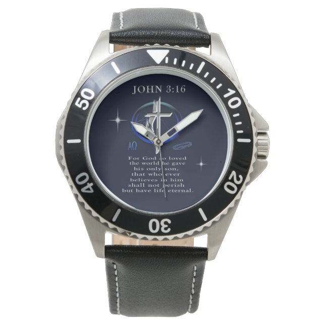 John 3:16 christen  horloge (Voorkant)