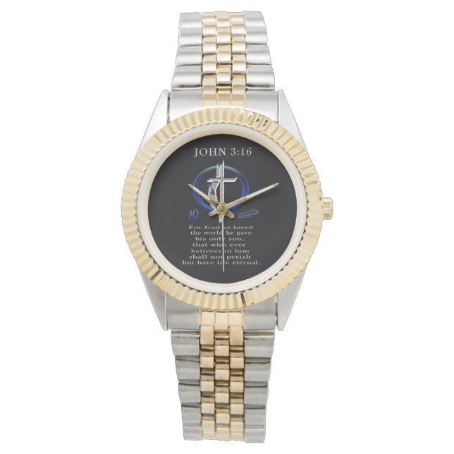 John 3:16 christen  horloge (Voorkant)