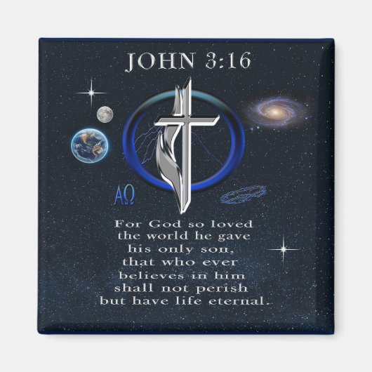 John 3:16 christen magneet (Voorkant)