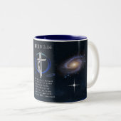 John 3:16 christen tweekleurige koffiemok (Voorkant rechts)