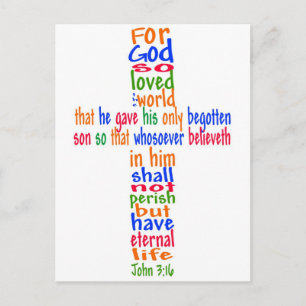 John 3:16 Cross Briefkaart