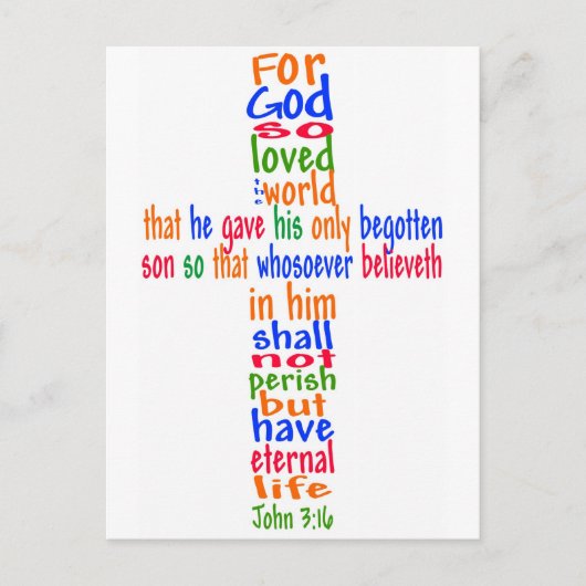 John 3:16 Cross Briefkaart (Voorkant)
