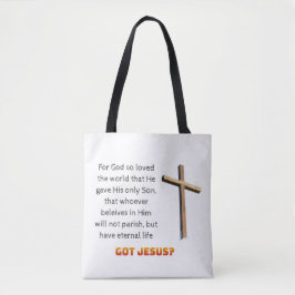 John 3:16 Cross Tote Bag