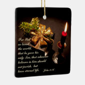 John 3:16 De God van de Manuscript van de Schrift  Keramisch Ornament (Rechts)