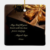 John 3:16 De God van de Manuscript van de Schrift  Keramisch Ornament (Achterkant)