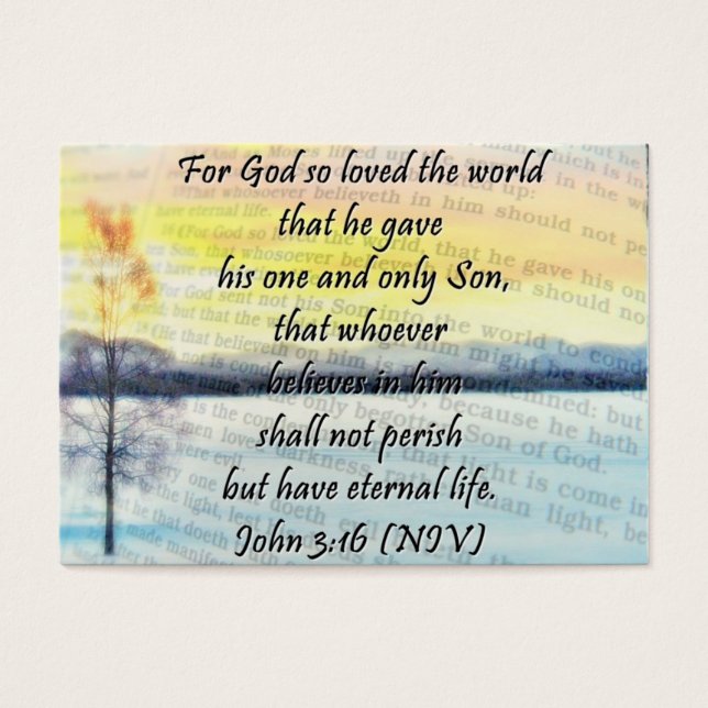 John 3:16 deelkaart visitekaartje (Voorkant)