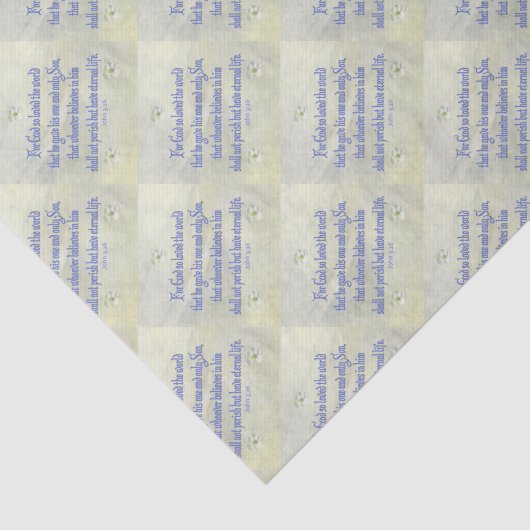 John 3:16 Dogwood Tissuepapier (Detail)