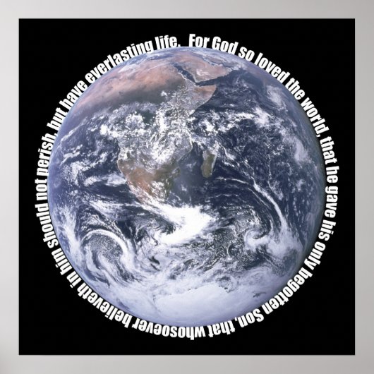 John 3:16 Earth Poster (Voorkant)