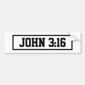 John 3:16 Eenvoudig Modern Zwart-Wit Christelijk Bumpersticker (Voorkant)
