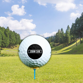 John 3:16 Eenvoudig Modern Zwart-Wit Christelijk Golfballen