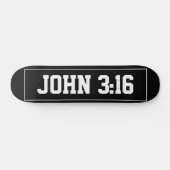 John 3:16 Eenvoudig Modern Zwart-Wit Christelijk Persoonlijk Skateboard (Horizontaal)
