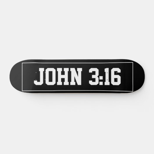 John 3:16 Eenvoudig Modern Zwart-Wit Christelijk Persoonlijk Skateboard (Horizontaal)