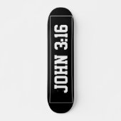 John 3:16 Eenvoudig Modern Zwart-Wit Christelijk Persoonlijk Skateboard (Voorkant)