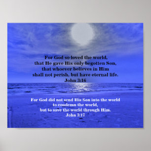 JOHN 3:16 en JOHN 3:17 Poster