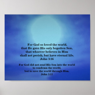 JOHN 3:16 en JOHN 3:17 Poster