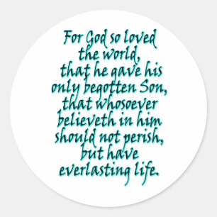 John 3:16 Engels Ronde Sticker