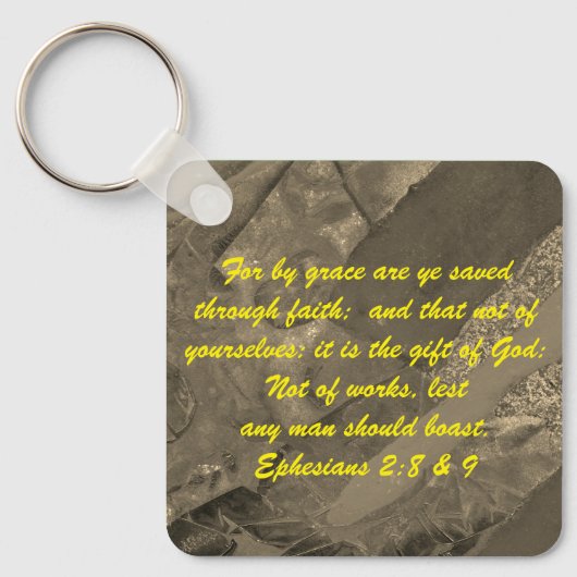 John 3:16 & Ephesians2:8 & 9 Bible Sleutelhanger (Voorkant)