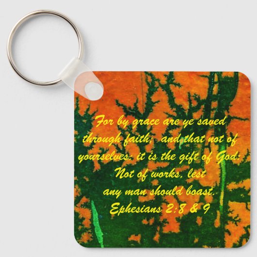 John 3:16 & Ephesians2:8 & 9 Bible Sleutelhanger (Voorkant)