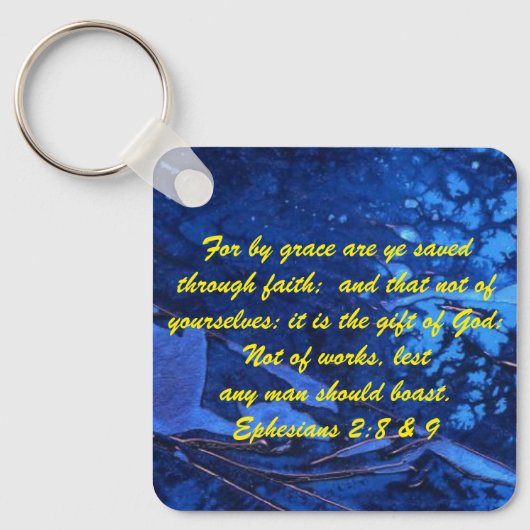 John 3:16 & Ephesians2:8 & 9 Bible Sleutelhanger (Voorkant)